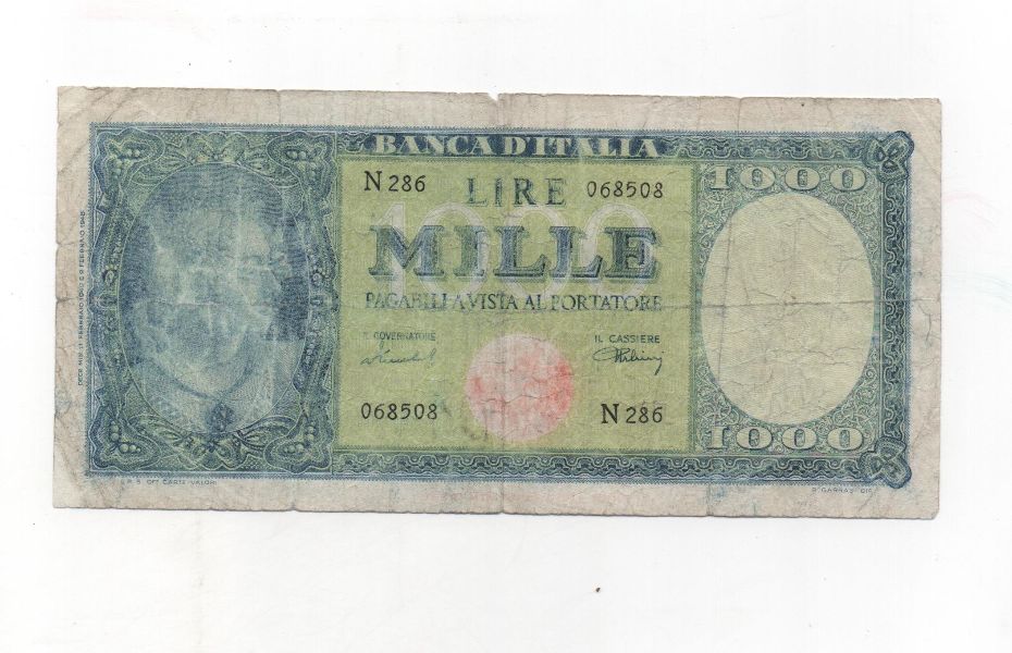 ITALIA DEL AÑO 1948 DE 1000 LIRAS